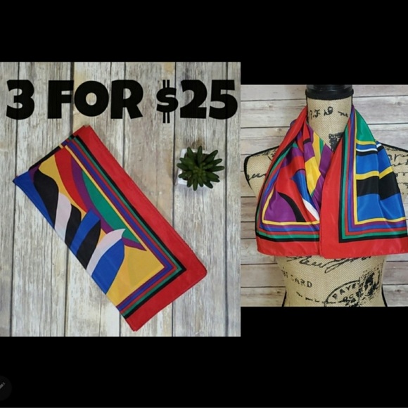 Multicolored Modern Abstract Design Scarf - Picture 1 of 7